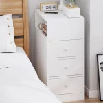 Velador Angosto con Cajones Blancos 30x30x66cm HOMER DESIGN 1 1 18