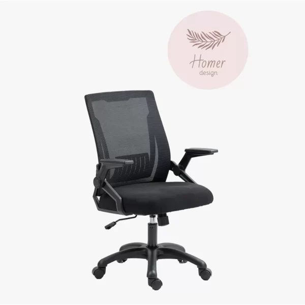 HOMER DESIGN | Silla De Oficina Color Negro Escritorio Con Asiento De Memoria