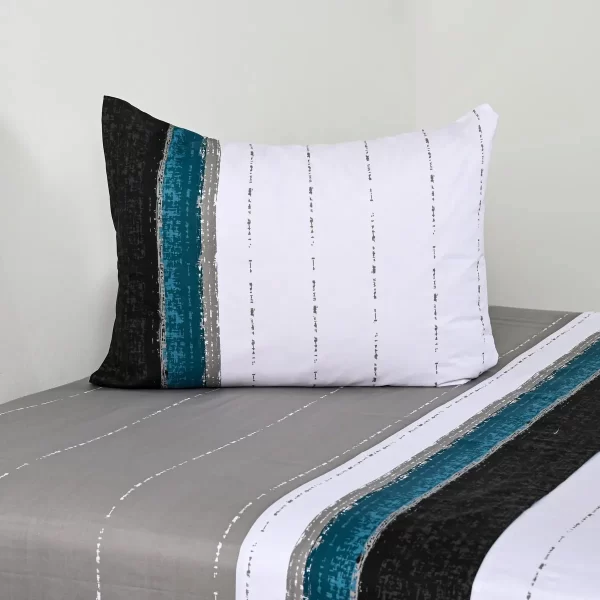 CANNON | Sabana Lavanda Lila 2 plazas 144 Hilos Azul