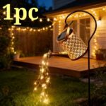 Regadera Lampara Solar Hueca Agua Led Impermeable 1 17A