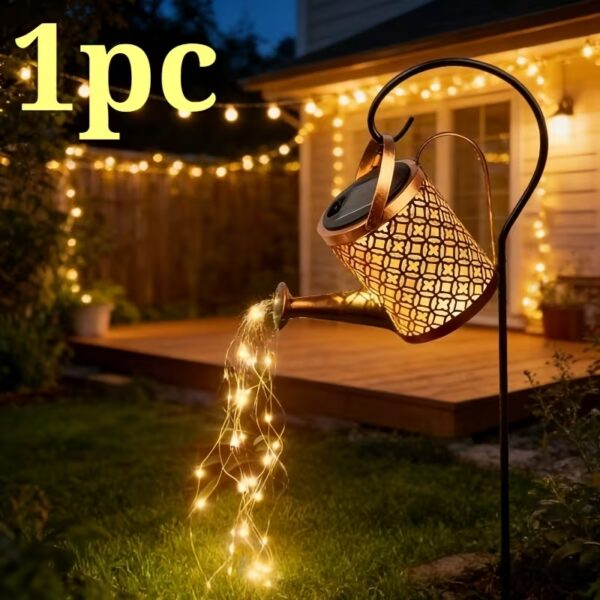Regadera Lampara Solar Hueca Agua Led Impermeable
