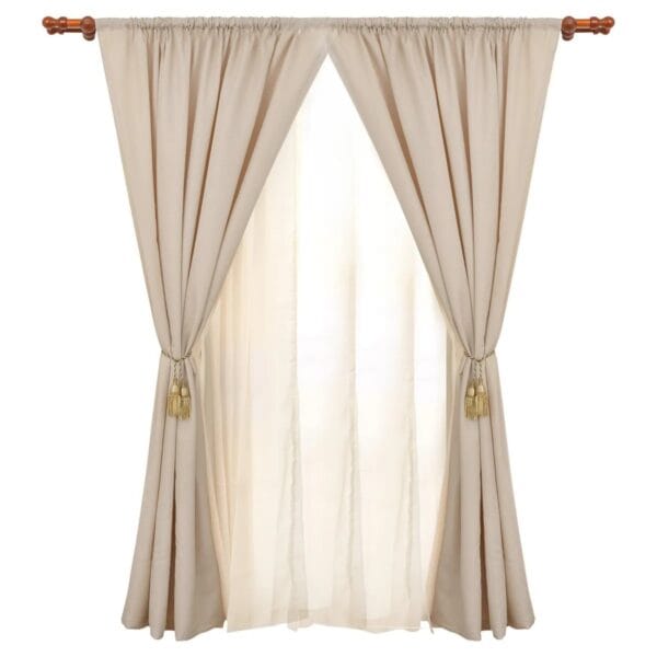 Cortina  color Dorado con Velo 140x220 cm - Casa Bonita