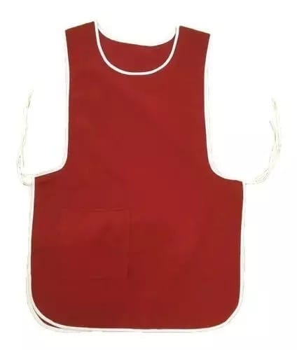 Pack 2 Pechera Clasica Cocina rojo cuadrille y Celeste liso