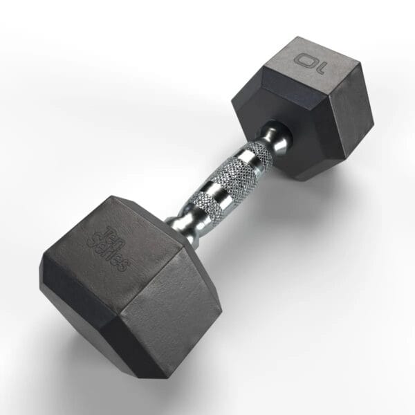 Mancuerna Hexagonal Recubierta En Caucho 10 kg - TEN SERIES