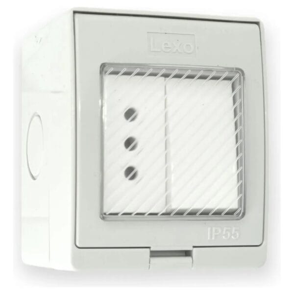 Interruptor 9/12 + Toma 10a S/p Hidrobox Exterior Ip55 250v - LEXO