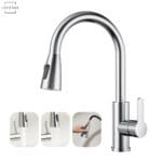 LEFORGE BAIN | Llave Monomando Lavaplatos Extensible Griferia Cocina Plateado 1 1A 185