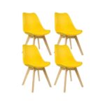 Pack 4 Sillas Eames Acolchadas Amarillo Comedor Living Oficina 1 1A 227
