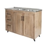 Mueble Lavaplatos Domsa Derecho Nogal 120x50x90cm 1 1A 235