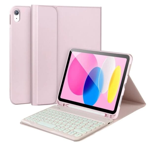 LINKON | Carcasa Funda + Teclado Para iPad Tablet Linkon - Rosa - 10.9"