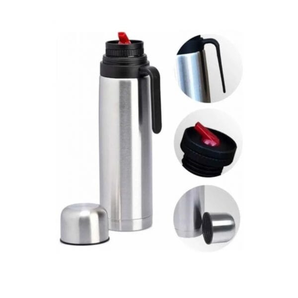 Termo Matero Media Manija 1 Litro Pico Cebador Acero Inox