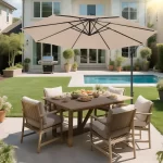 Quitasol Lateral 3 mts. ajustable e impermeable para jardín - ELEMENT DESIGN 1 2 12