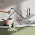 LEFORGE BAIN | Llave Monomando Lavaplatos Extensible Griferia Cocina Plateado 2 2A 170