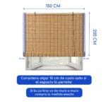 Cortina Roller Bambú Persiana Enrollable 150 X 200 Cafe Claro 2 2A 176