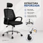 Silla Oficina escritorio Ergonómica Giratoria Casa Bella Con Apoyacabezas Negro Prime 2 2A 224