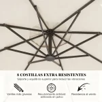 Quitasol Lateral 3 mts. ajustable e impermeable para jardín - ELEMENT DESIGN 3 3 14