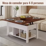 ELEMENT DESIGN | Mesa De Centro 4 in 1 con Doble Cubierta Elevable Marrón 3 3 34