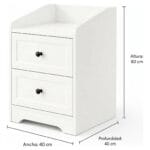 Velador Estilo Europeo 2 Tiras 40x40x60cm Hecho En Melamina HOMER DESIGN 3 3A 159