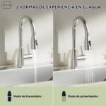 LEFORGE BAIN | Llave Monomando Lavaplatos Extensible Griferia Cocina Plateado 3 3A 169