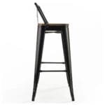 Pack 4 Pisos De Bar Tolix Asiento de Madera Negro - Novahus 3 3A 171