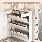 Zapatero Organizador con 3 Puertas y 2 Cajones, Capacidad 12 Pares Element Design 4 3A 178