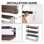 Kit Repisas Flotantes De Pared Estante Organizador Baño 3 3A 63