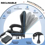 Silla Solana Ejecutiva Reclinable Con Masajeador Reposapies Silla De Oficina Cuero Giratorio-VIDITA 4 4 16