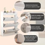Zapatero Organizador con 3 Puertas y 2 Cajones, Capacidad 12 Pares Element Design 5 4A 154