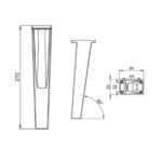 Pata abs tecx 270mm negra 4 4A 155