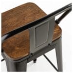 Pack 4 Pisos De Bar Tolix Asiento de Madera Negro - Novahus 5 5A 129