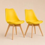 Pack 4 Sillas Eames Acolchadas Amarillo Comedor Living Oficina 5 5A 161