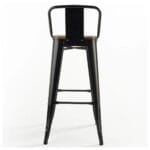 Pack 4 Pisos De Bar Tolix Asiento de Madera Negro - Novahus 6 6A 106