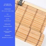 Cortina Roller Bambú Persiana Enrollable 150 X 200 Cafe Claro 6 6A 107