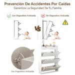 Zapatero Organizador con 3 Puertas y 2 Cajones, Capacidad 12 Pares Element Design 7 6A 110