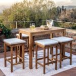 Set 4 Pisos Bar Natural Madera de Acacia con un Estilo Boho Chic Just Home Collection 6 6A 116