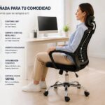 Silla Oficina escritorio Ergonómica Giratoria Casa Bella Con Apoyacabezas Negro Prime 6 6A 136
