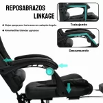Silla Solana Ejecutiva Reclinable Con Masajeador Reposapies Silla De Oficina Cuero Giratorio-VIDITA 7 7 6