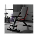 Banco Abdominal Plegable Negro Ajustable y Bandas Elásticas 7 7A 26