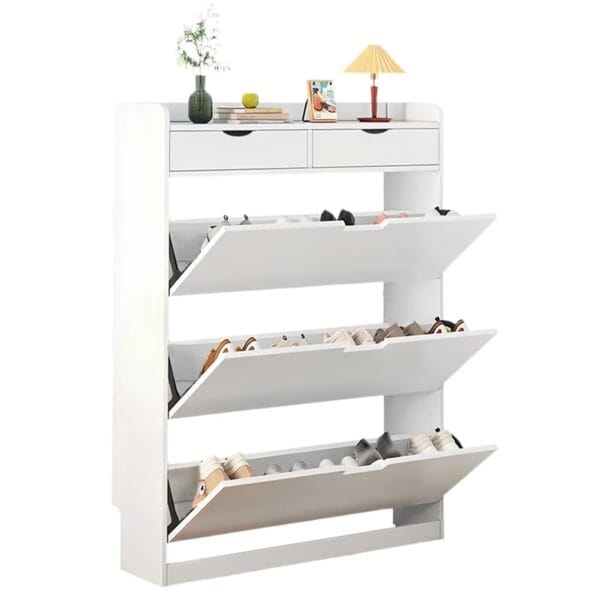 Zapatero Organizador con 3 Puertas y 2 Cajones, Capacidad 12 Pares Element Design