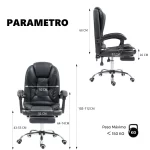 Silla Solana Ejecutiva Reclinable Con Masajeador Reposapies Silla De Oficina Cuero Giratorio-VIDITA 8 8 5