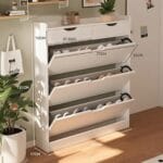 Zapatero Organizador con 3 Puertas y 2 Cajones, Capacidad 12 Pares Element Design 8 8A 54