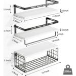 Repisas Flotantes De Madera Modernas X3 Con Reja Pino NAN0075 8 8A 60