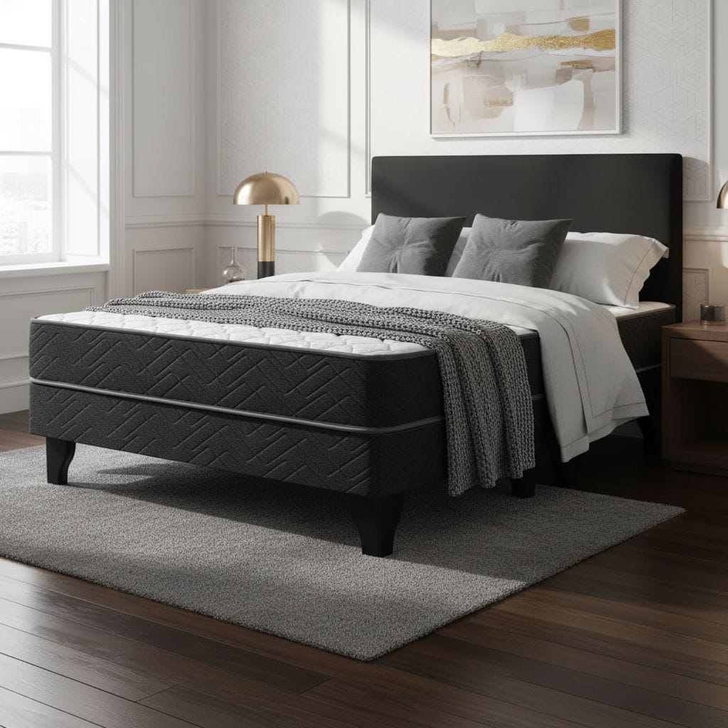 Cama Europea Apolo Black 2P BD Respaldo 9