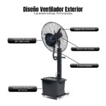 Ventilador Nebulizador Industrial 26" con Agua Negro 3 Niebla 2