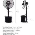Ventilador Nebulizador Industrial 26" con Agua Negro 9 Niebla 9