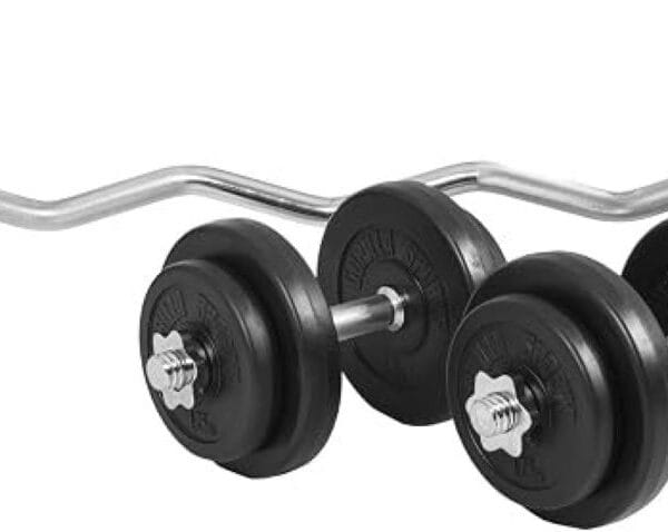 Set Mancuernas 35kg Acero + Barra Preolimpica Z  