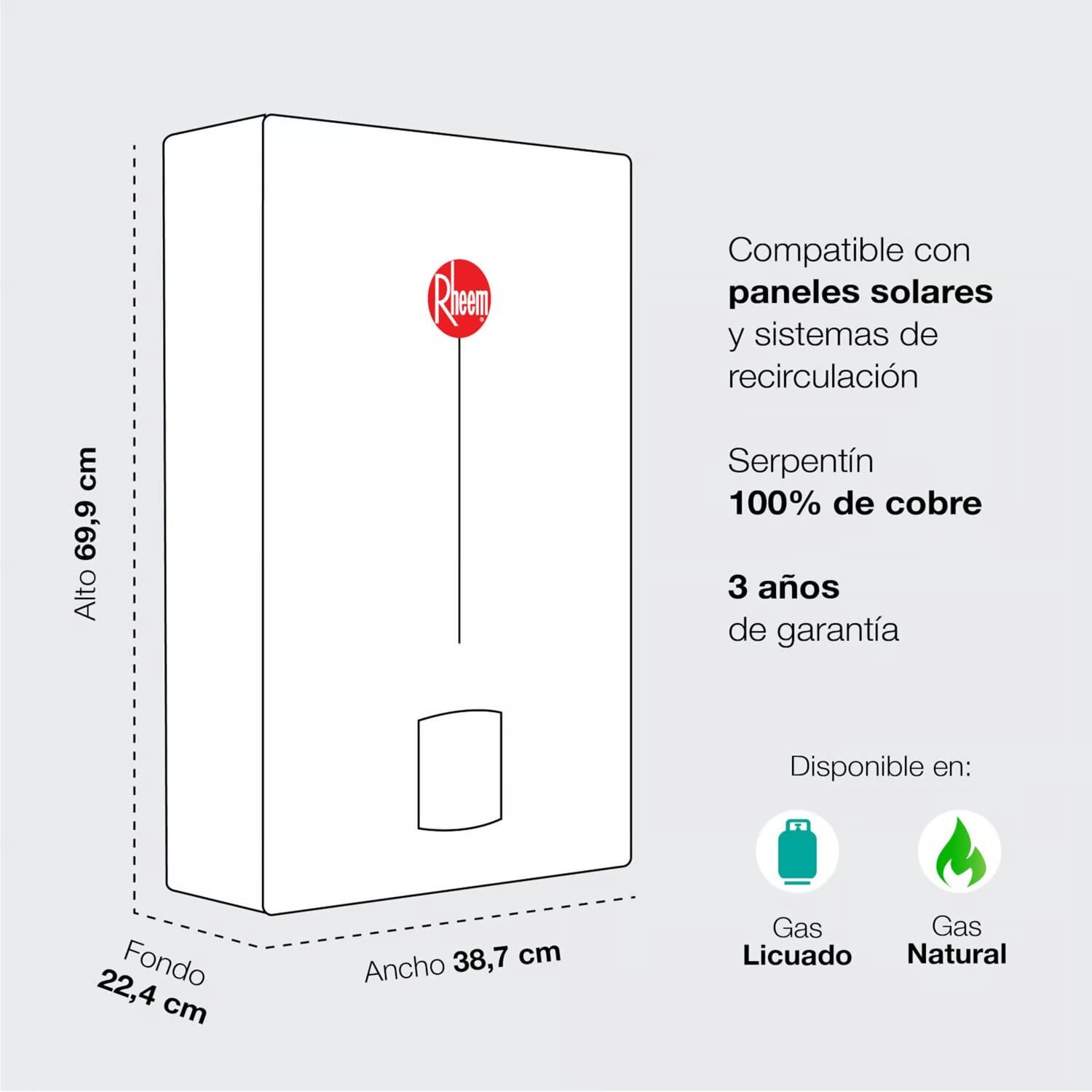 Rheem 14L Tiro Natural GN 4