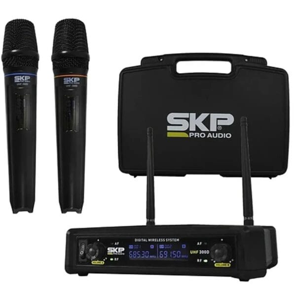 SKP | MICROFONO DOBLE INALAMBRICO SKP UHF 300D