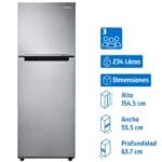 Refrigerador SAMSUMG Top Mount RT25FARADS8/ZS 256 lt 5 Samsung 234l RT22FARADS8 10