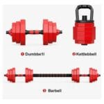 Set Mancuernas 20 Kg Barra Rusa Kettlebell Premium 6 Set 20kg Rojas 5
