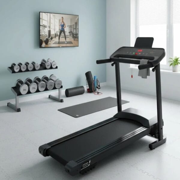 SPORTIME | Trotadora Eléctrica K500 Plegable Negra